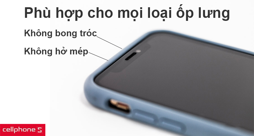Thao tác dán dễ dàng, sử dụng cùng được với ốp lưng