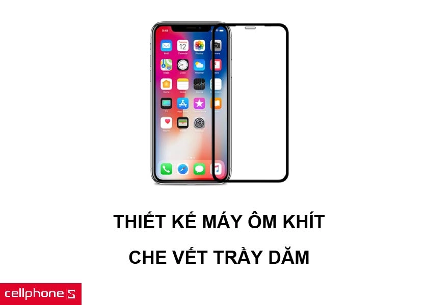 Thiết kế miếng dán ôm khít màn hình máy cùng khả năng che các vết trầy dăm