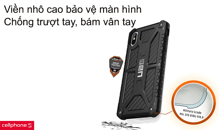 Viền nhô cao bảo vệ màn hình, chống trượt tay, bám vân tay