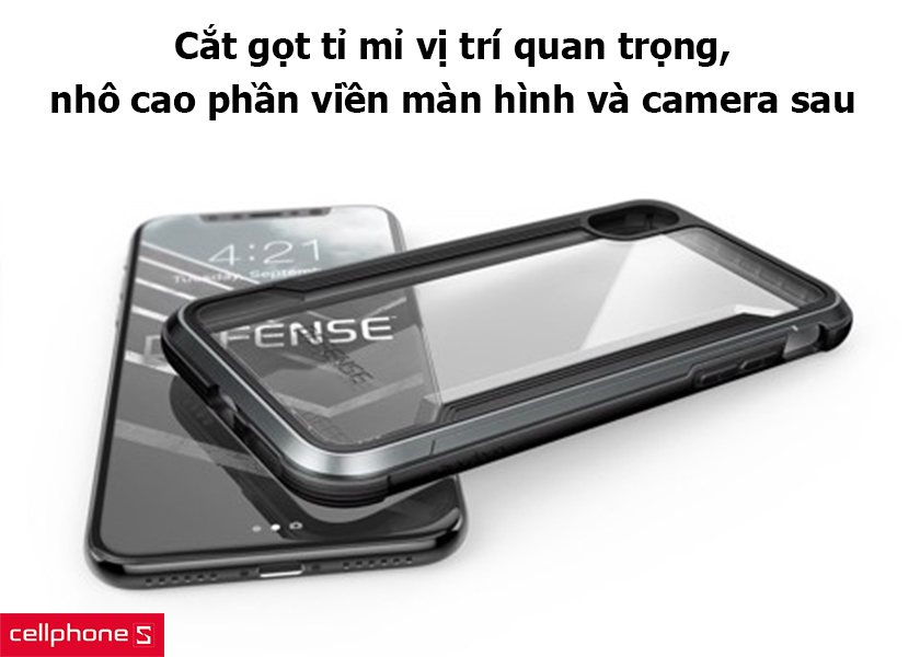 Cắt gọt tỉ mỉ vị trí quan trọng, nhô cao phần viền màn hình và camera sau