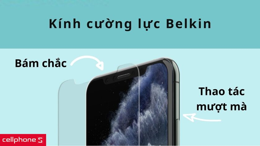 Kính cường lực iPhone 12 Pro Max Belkin trong suốt