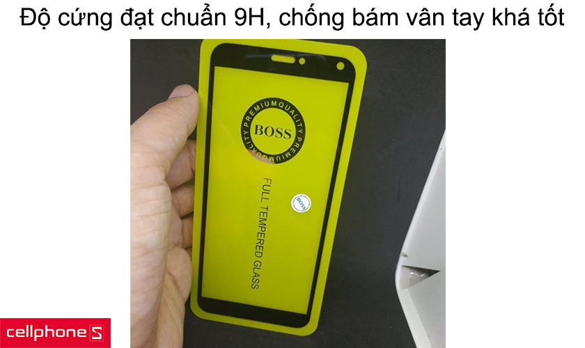 Độ cứng đạt chuẩn 9H, chống bám vân tay khá tốt