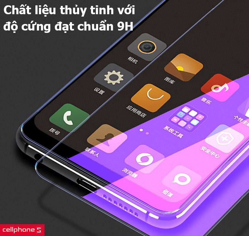 Chất liệu thủy tinh cao cấp cứng đạt chuẩn 9H