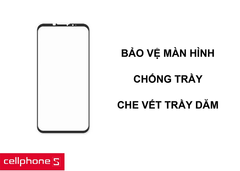 Bảo vệ phần màn hình chống va đập cùng việc che bớt phần trầy dăm trên viền đen