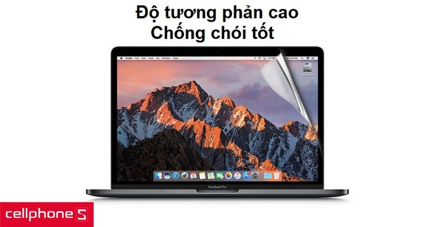 Màu sắc hiển thị sắc nét nhờ độ tương phản cao và chống chói tốt