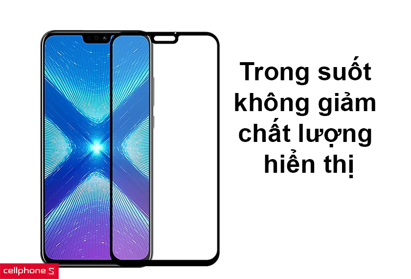 Miếng dán chống va đập trong suốt không giảm chất lượng hiển thị, khoét camera và loa tinh tế