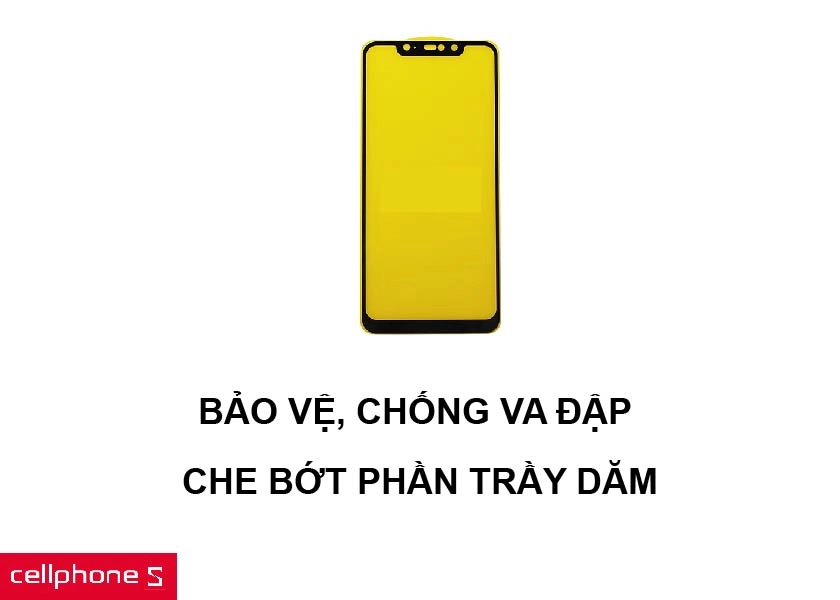 Bảo vệ phần màn hình chống va đập cùng việc che bớt phần trầy dăm trên viền đen