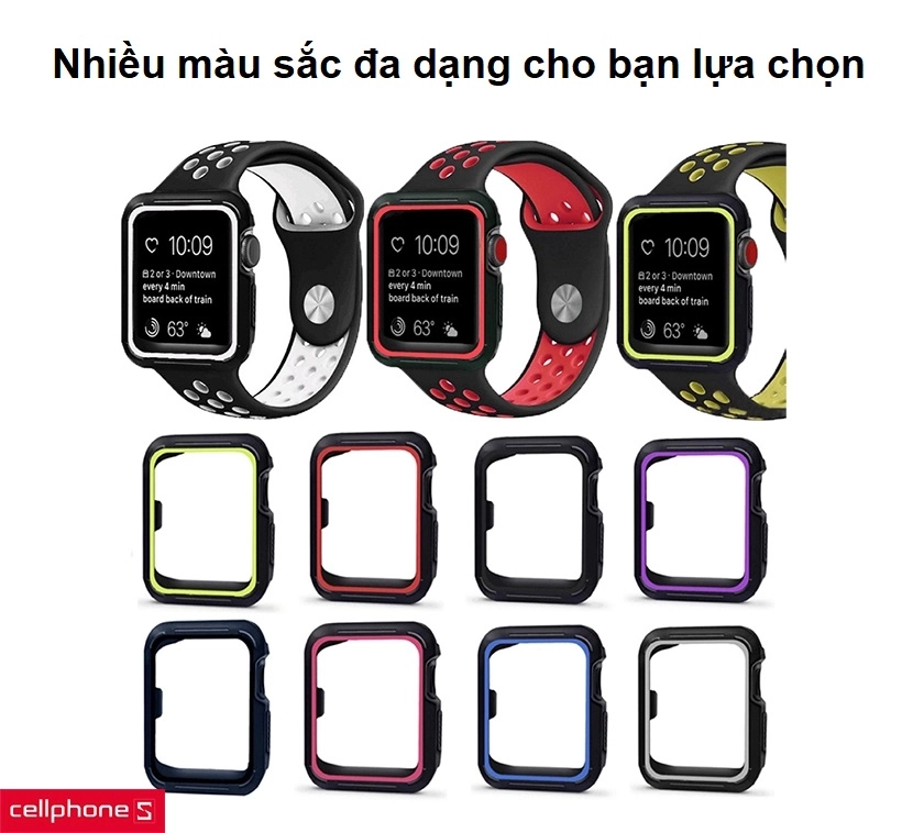 Ốp chống sốc dành cho Apple Watch 44mm, đa dạng màu sắc cho người dùng thoải mái lựa chọn