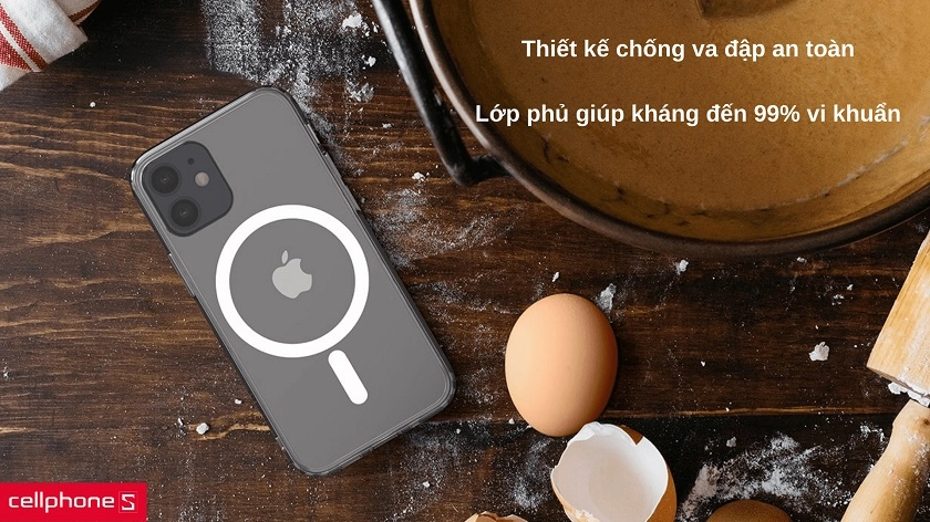 Ốp lưng MagSafe iPhone 12/12 Pro Belkin Magnetic Anti Microbial Protective Case Clear