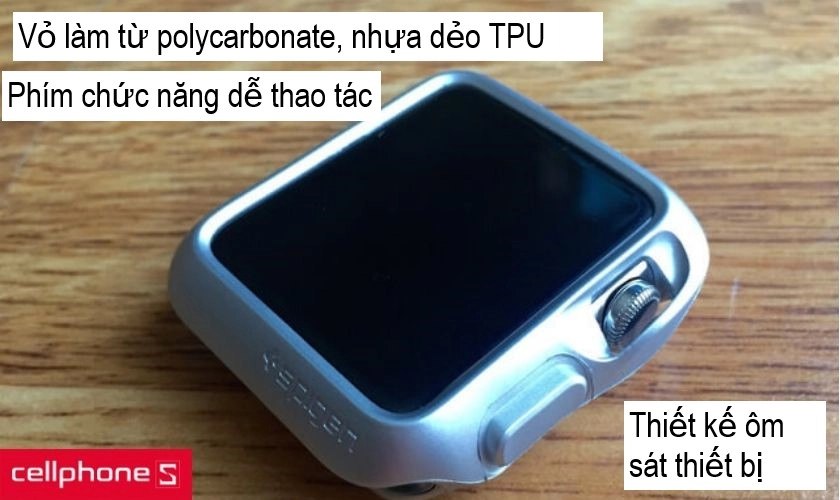 Thiết kế cứng cáp, bền bỉ được làm từ nhựa polycarbonate cùng với nhựa dẻo TPU