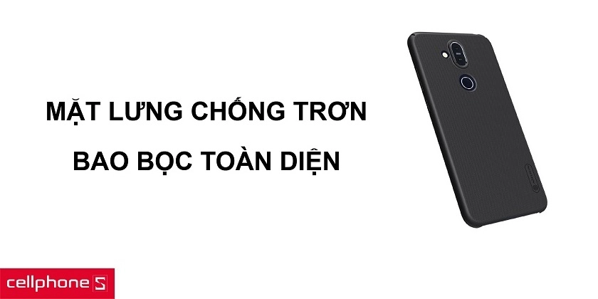 Phần mặt lưng với thiết kế dạng sần và ca rô nhỏ giúp bám tay thuận tiện sử dụng