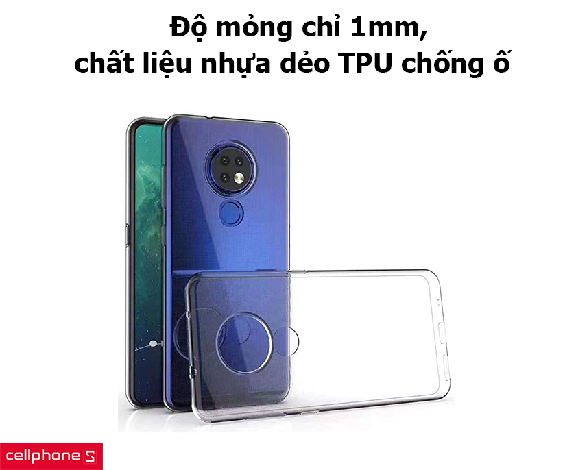 Độ mỏng chỉ 1mm, chất liệu nhựa dẻo TPU chống ố