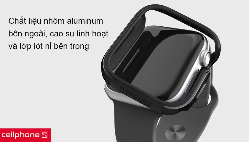 Chất liệu nhôm aluminum và cao su cùng lớp nỉ lót bên trong chống trầy xước