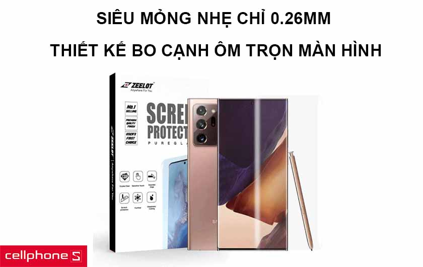 Thiết kế siêu mỏng 026mm, bo cạnh ôm trọn màn hình