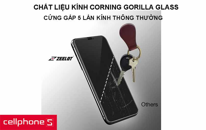 Kính Corning Gorilla Glass độ cứng vượt trội, cao gấp 5 lần