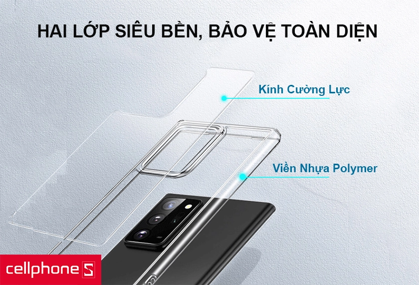 Thiết kế siêu mỏng nhẹ, hoàn thiện từ 2 lớp chất liệu