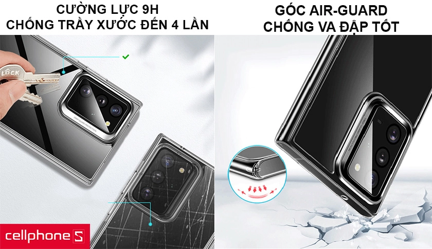 Kính cường lực 9H, chống sốc hoàn hảo