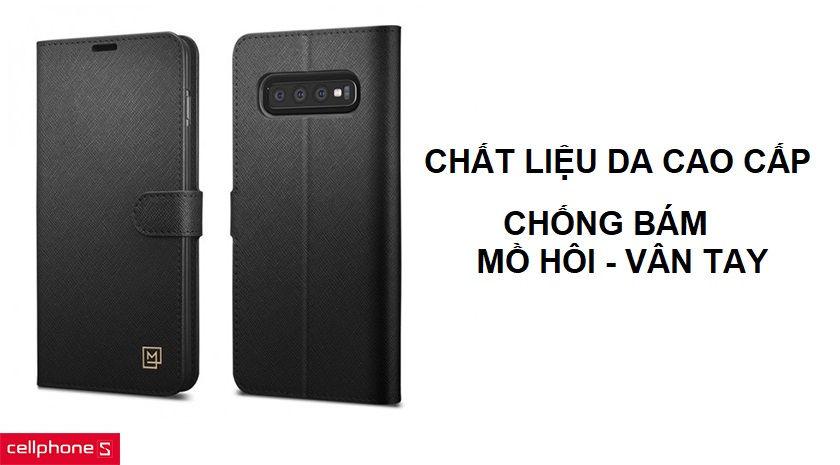 Chất liệu da cao cấp không thấm nước, chống bám mồ hôi vân tay