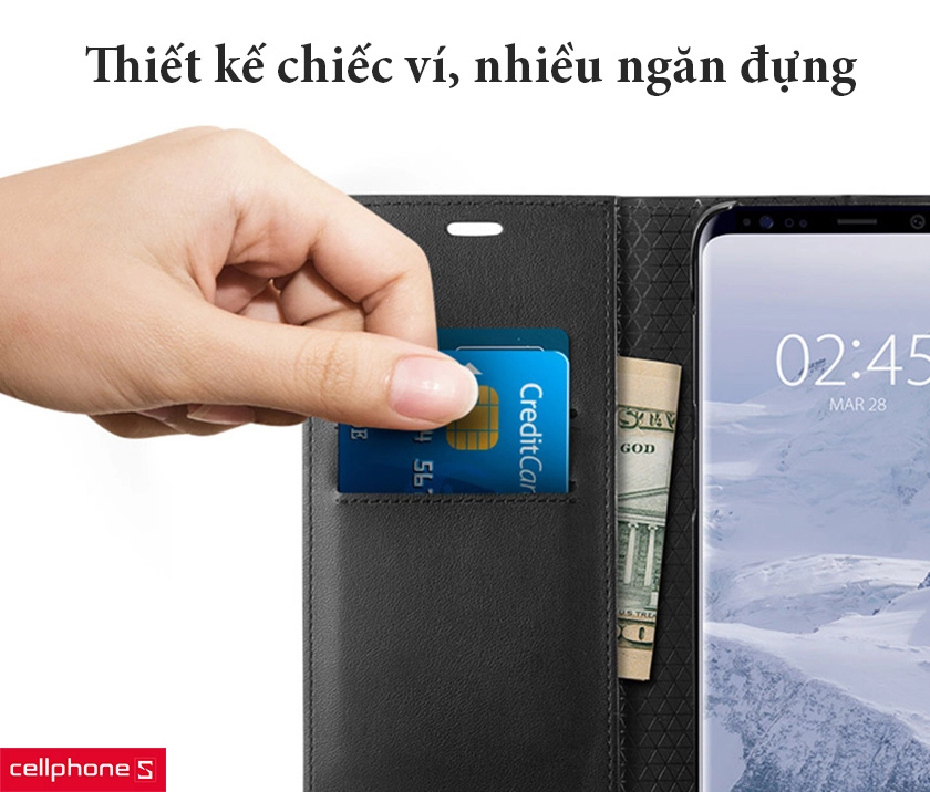 Thiết kế chiếc ví, nhiều ngăn đựng