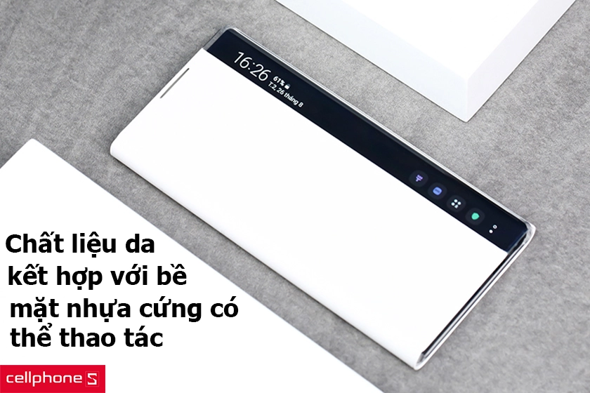 Chất liệu da cao cấp kết hợp với bề mặt nhựa cứng có thể thao tác