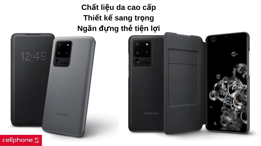 Chất liệu da cao cấp với thiết kế ngăn đựng thẻ tiện lợi