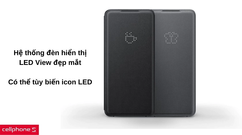 Hệ thống đèn LED hiển thị đẹp mắt trên nắp bao da