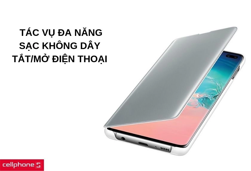 Hiển thị thông tin và thực hiện tác vụ đa năng, sạc không dây và tắt/mở điện thoại ngay trên bao da