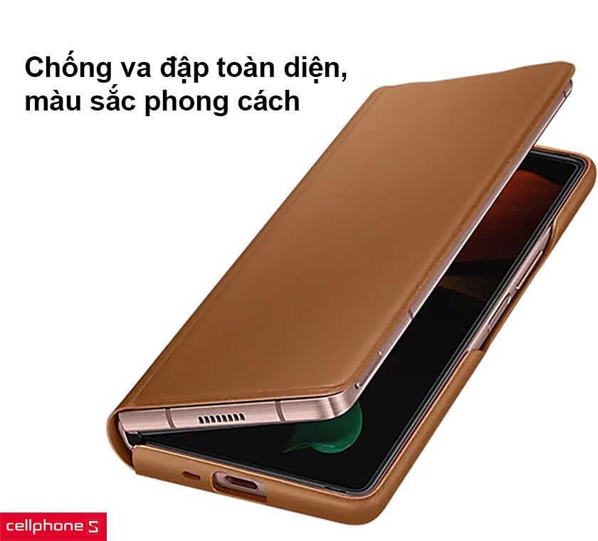Bao da Samsung Galaxy Z Fold 3 Leather Flip Cover