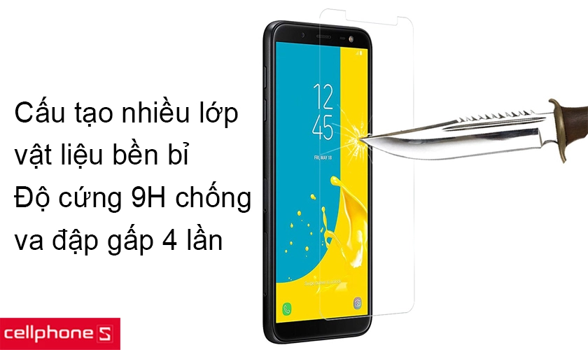 Cấu tạo gồm nhiều lớp, độ cứng 9H đạt chuẩn bảo vệ