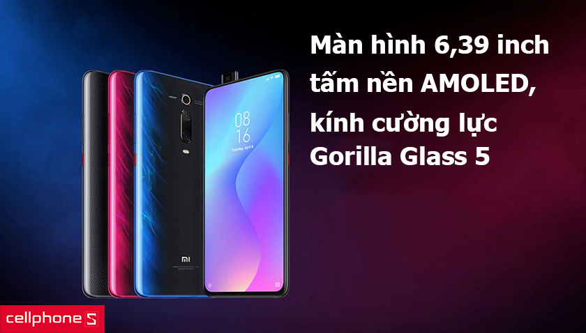 Xiaomi Mi 9T – Màn hình 6,39 inch tấm nền AMOLED, kính cường lực Corning Gorilla Glass 5