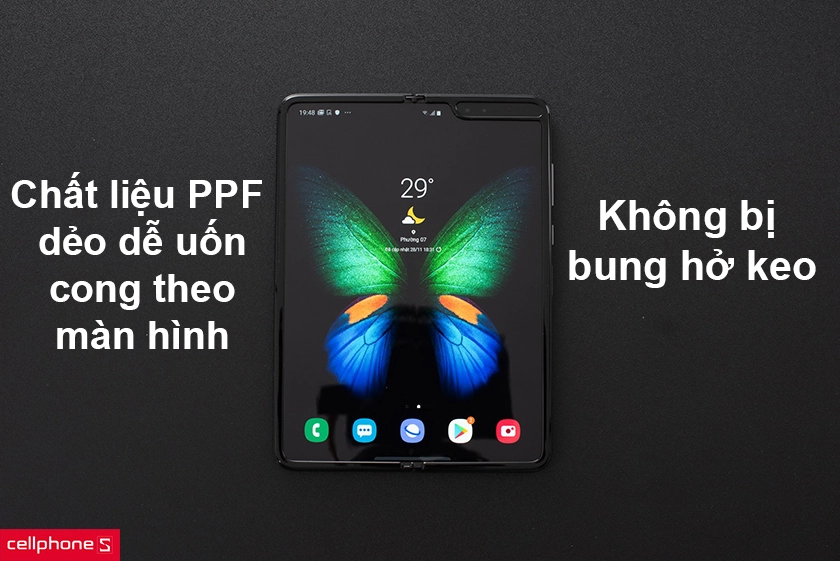 Chất liệu PPF dẻo dễ dàng uốn cong theo màn hình, không bị bung hở keo