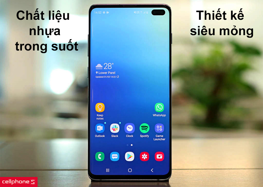 Thiết kế siêu mỏng, chất liệu nhựa trong suốt