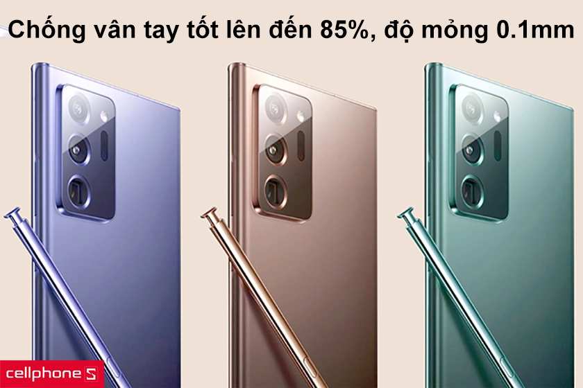 chống vân tay tốt lên đến 85%, độ mỏng 0.1mm
