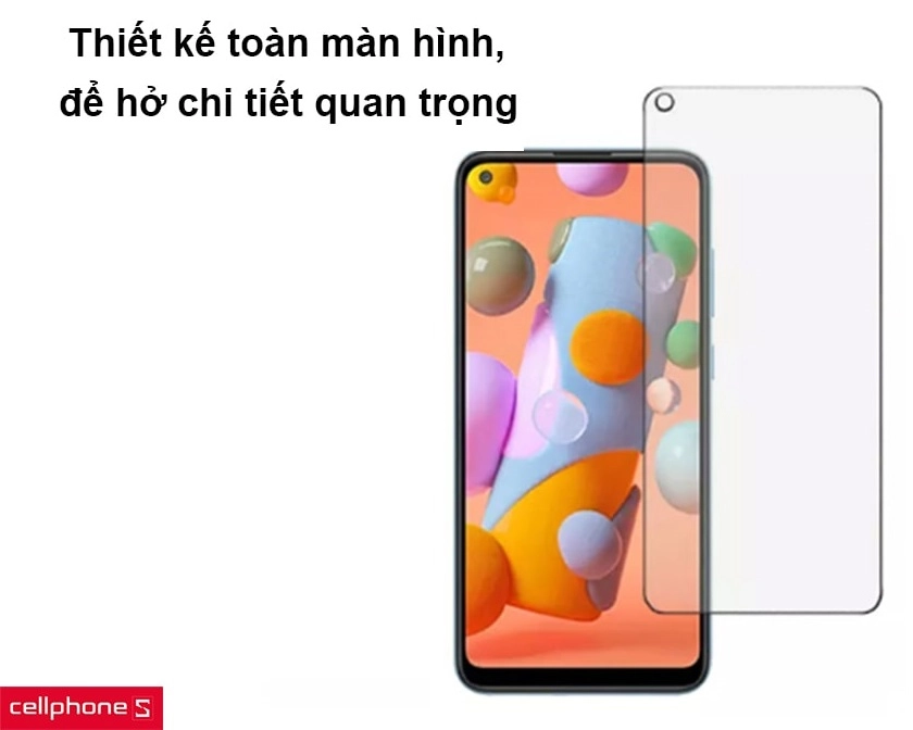 Thiết kế toàn màn hình, để hở chi tiết quan trọng