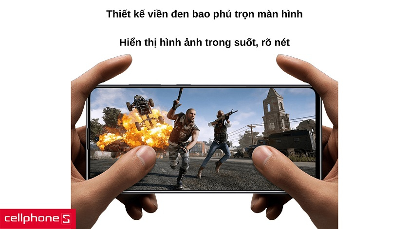 Thiết kế bao phủ trọn màn hình với viền đen sang trọng và độ trong suốt ấn tượng