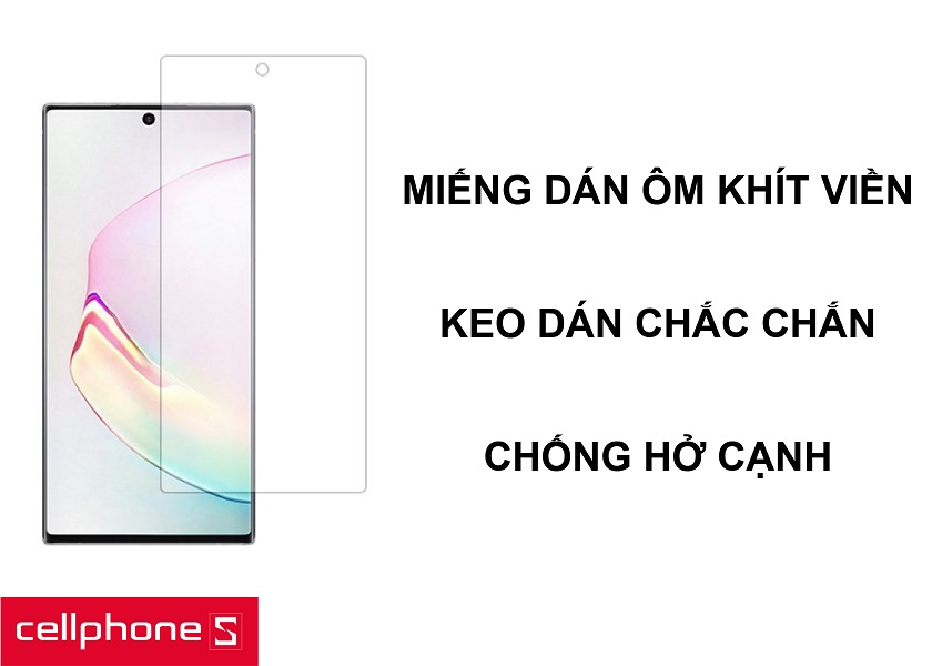 Thiết kế miếng dán ôm khít mặt kính với keo dán độ dính cao