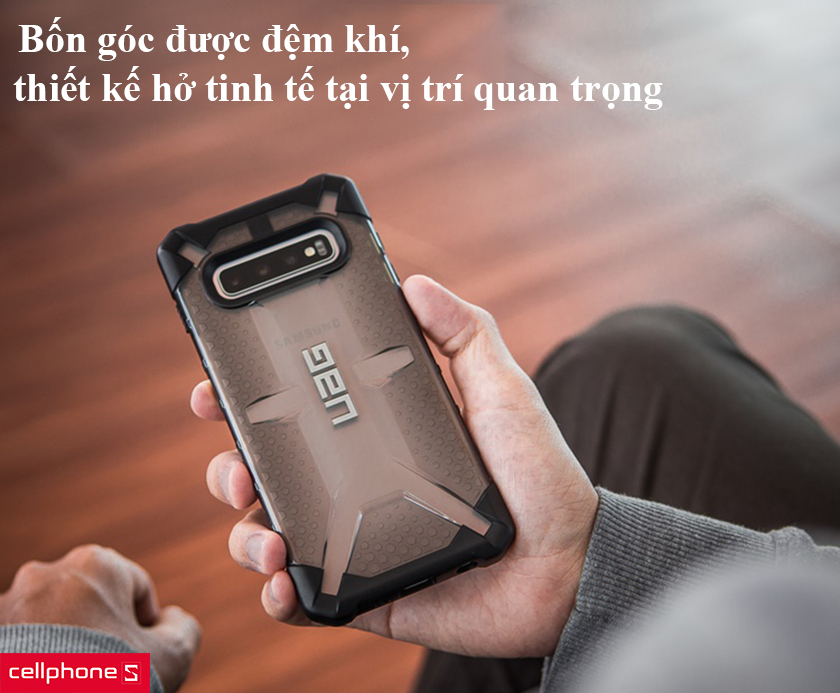 Bốn góc đệm khí, thiết kế hở tinh tế tại vị trí quan trọng