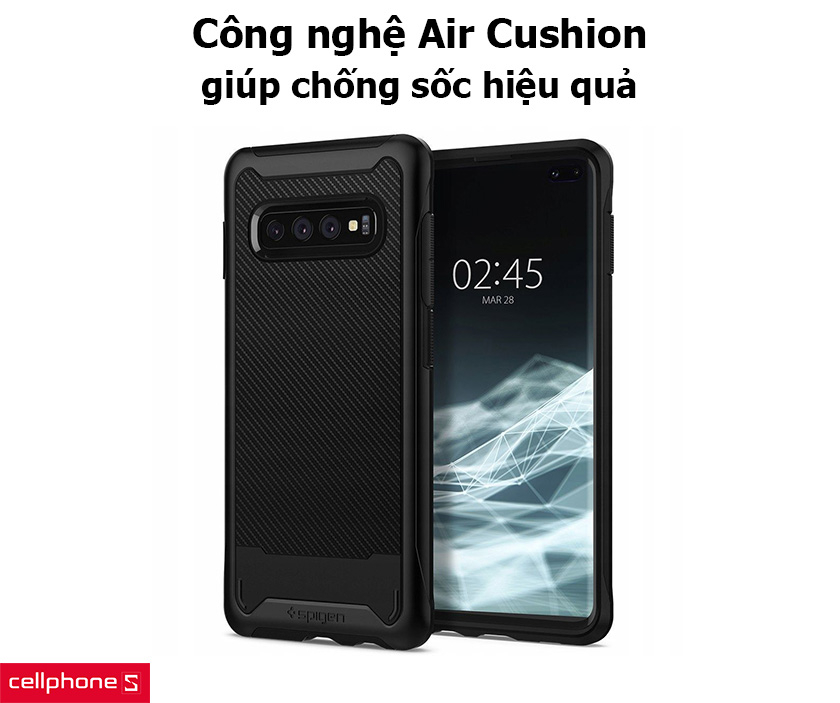 Công nghệ Air Cushion giúp chống sốc hiệu quả, đạt chuẩn Drop-tested của Mỹ