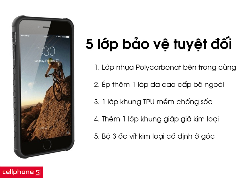 Năm lớp bảo vệ tuyệt đối trên ốp lưng