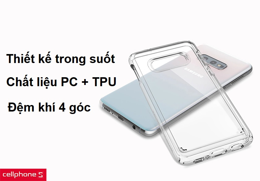 Thiết kế trong suốt, chất liệu PC và TPU bền bỉ