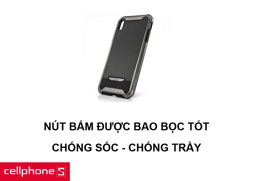 Các nút bấm được bao bọc và chống sốc cho chiếc iPhone Xr