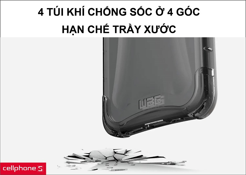 Các túi khí trong 4 góc hạn chế độ va đập cùng khả năng giảm thiểu xước dăm