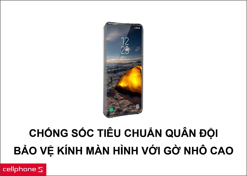 Chất lượng chống sốc tiêu chuẩn quân đội cùng mặt trước nhô cao bảo vệ kính màn hình