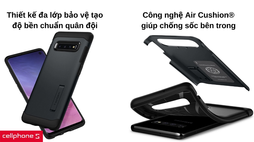 Độ chống sốc đạt chuẩn quân đội nhờ thiết kế đa lớp và công nghệ Air Cushion