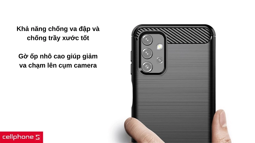 Kết cấu gờ chống va đập giúp bảo vệ Galaxy A32 LTE