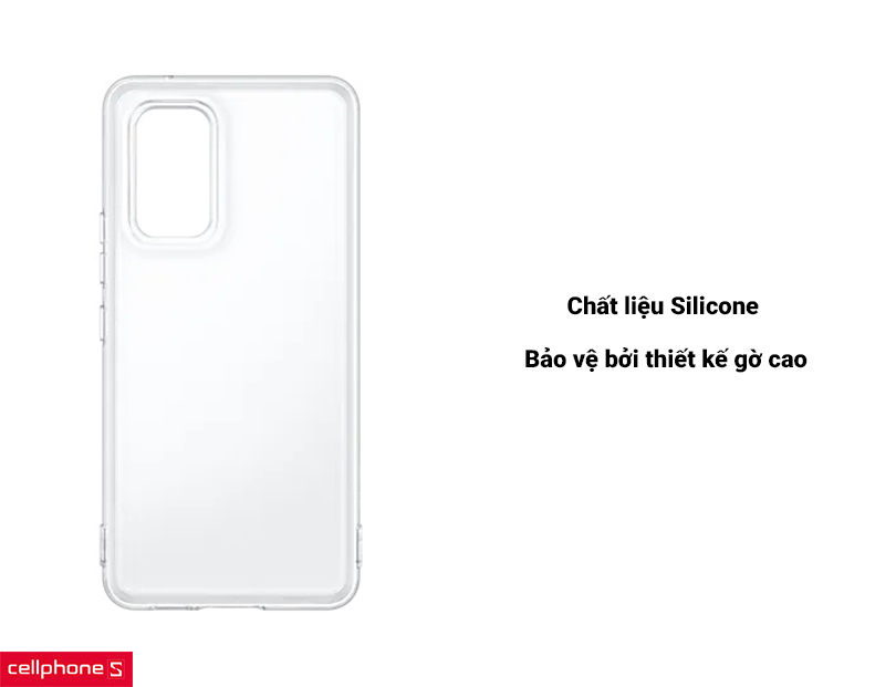 Được thiết kế bởi chất liệu Silicone, cụm camera được bảo vệ bởi thiết kế gờ cao