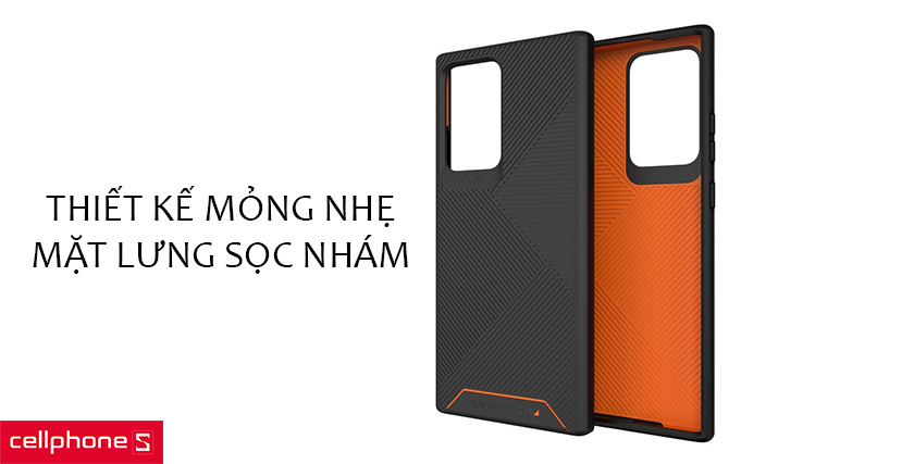 Thiết kế mỏng nhẹ, mặt lưng sọc nhám
