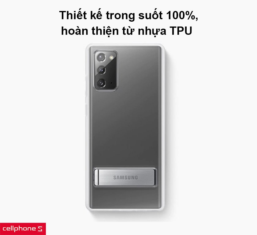 Thiết kế trong suốt 100%, hoàn thiện từ nhựa TPU