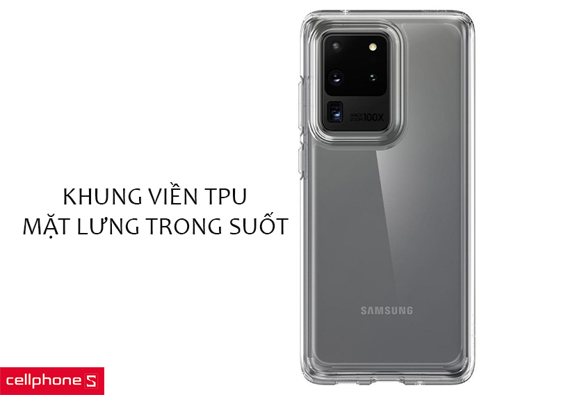 Chất liệu khung viền TPU, mặt lưng trong suốt