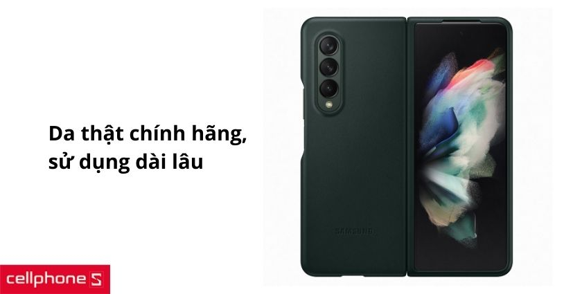 Ốp lưng Samsung Galaxy Z Fold 3 Leather Cover 